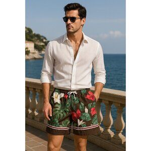 Dolce & Gabbana Floral Print Mid-Length Men’s Swim Shorts‎ US Size S